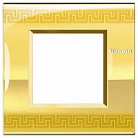 Рамка 1 пост LIVING LIGHT, золотой с орнаментом |  код. LNE4802GK |  Bticino